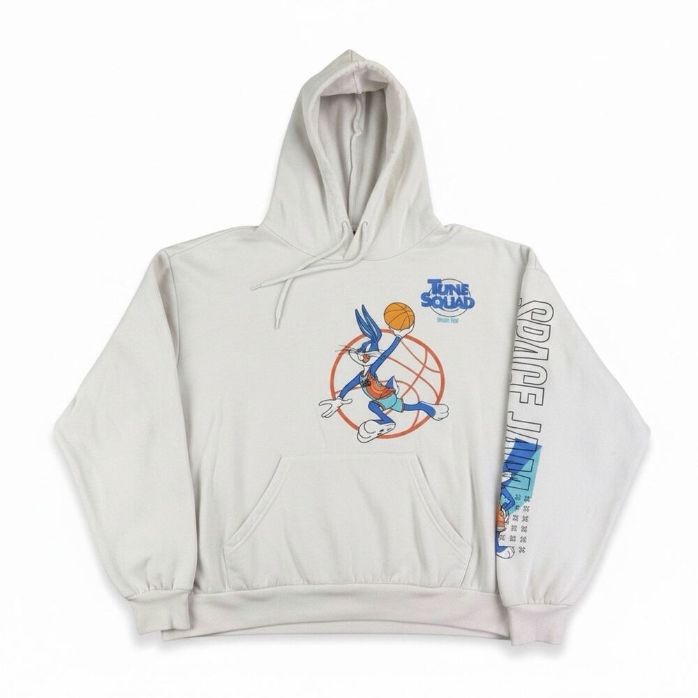 Space Jam A New Legacy Bugs Bunny Goons vs Tunes Hoodie Mens Large White WB